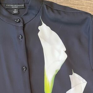 Women’s Black Blouse with large flower